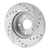 R1 Concepts R1 93-96 Subaru Impreza Front Left Drilled & Slotted Silver Brake Rotor