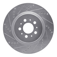 R1 Concepts R1 04-07 Volvo S60 Rear Left Drilled & Slotted Silver Brake Rotor