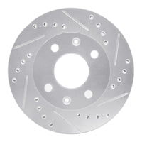 R1 Concepts R1 83-87 Honda Prelude Front Right Drilled & Slotted Silver Brake Rotor