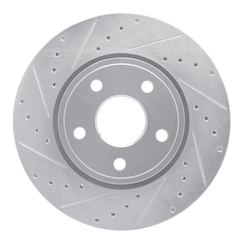 R1 Concepts R1 11-22 Dodge Durango Front Left Drilled & Slotted Silver Brake Rotor