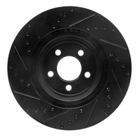 R1 Concepts R1 09-23 Dodge Challenger Front Right Drilled & Slotted Black Brake Rotor