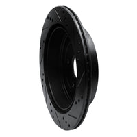 R1 Concepts R1 09-17 Suzuki Grand Vitara Rear Left Drilled & Slotted Black Brake Rotor