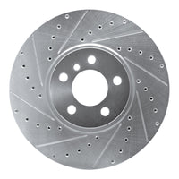 R1 Concepts R1 02-06 BMW X5 Front Left Drilled & Slotted Silver Brake Rotor