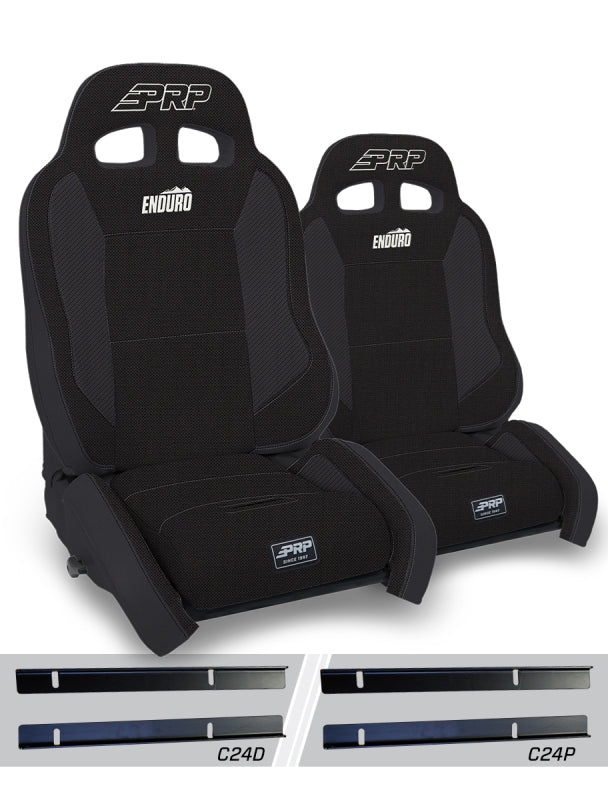 PRP Seats PRP 03-06 Jeep Wrangler TJ Enduro Elite Suspension Seat Crawl Edition - Black (Pair)