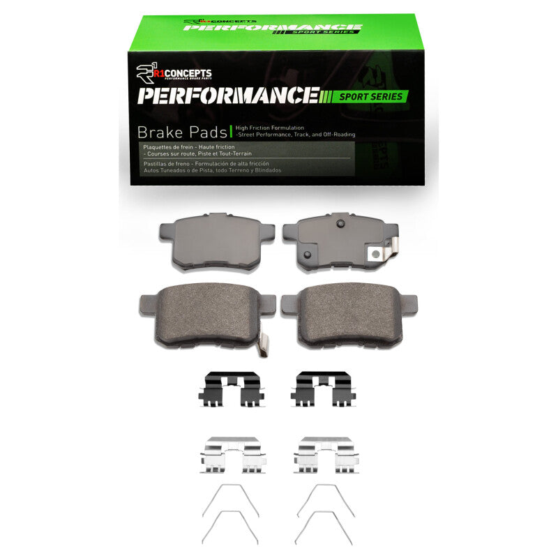 R1 Concepts R1 08-17 Acura TSX Rear Performance Sport Brake Pads & Hardware Kit