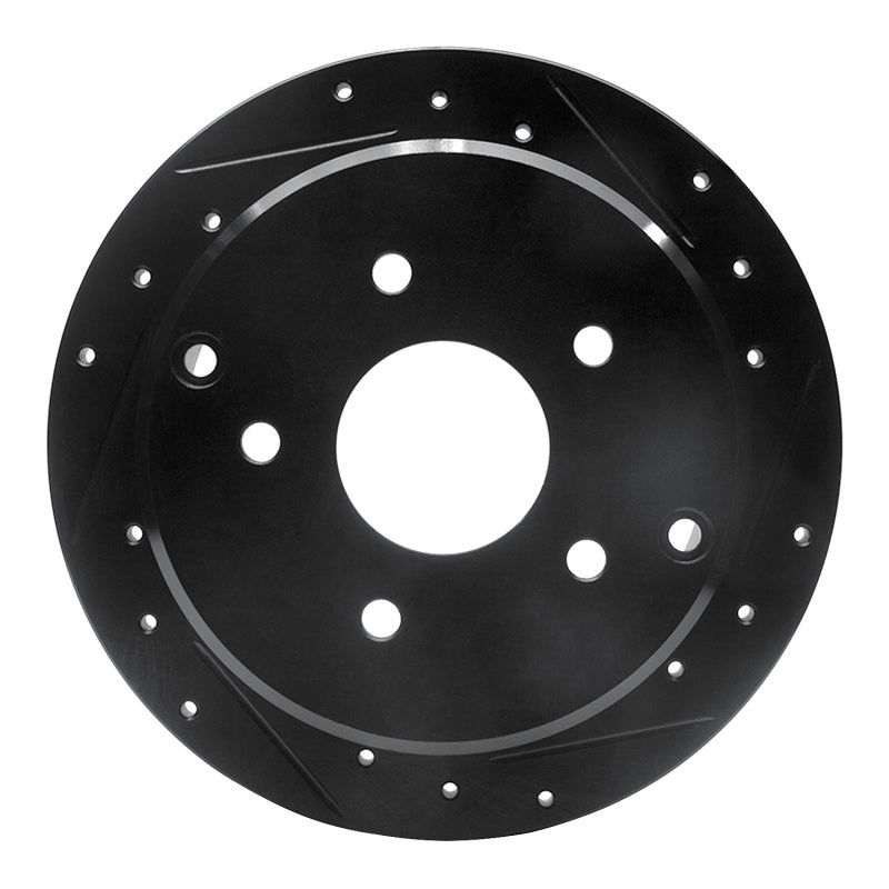 R1 Concepts R1 04-04 Pontiac GTO Rear Right Drilled & Slotted Black Brake Rotor