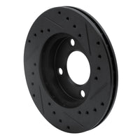 R1 Concepts R1 80-08 Audi 4000 Front Left Drilled & Slotted Black Brake Rotor