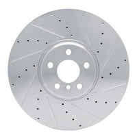 R1 Concepts R1 16-25 BMW 840i Right Front Drilled & Slotted Silver Brake Rotor