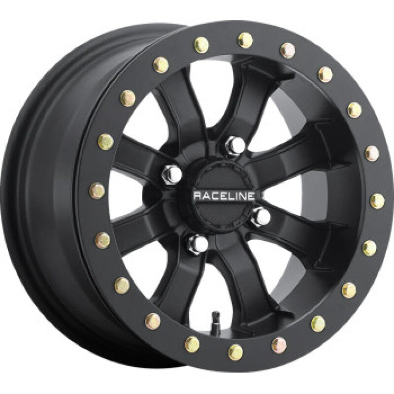 Raceline A71B Mamba 14x10in / 4x137 BP / 5+5 0mm Offset / 110.18mm Bore - Satin Black Beadlock Wheel