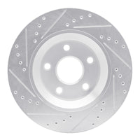 R1 Concepts R1 12-18 Jeep Wrangler Front Right Drilled & Slotted Silver Brake Rotor