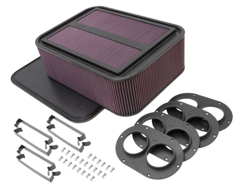 K&N Engineering K&N Custom Racing Assembly Generation 2 Carbon Fiber Air Box - Large w/ 2.75in Air Horn