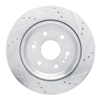 R1 Concepts R1 2019-2025 Cadillac Escalade ESV Rear Left Drilled & Slotted Silver Brake Rotor