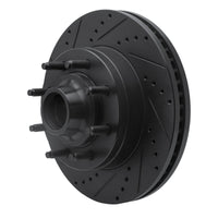 R1 Concepts R1 08-25 Ford E-350 Super Duty Front Left Drilled & Slotted Black Brake Rotor