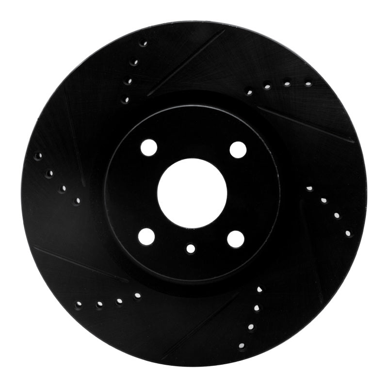 R1 Concepts R1 2016-2025 Fiat 124 Spider Front Left Drilled & Slotted Black Brake Rotor