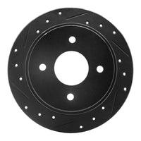 R1 Concepts R1 90-92 Infiniti M30 Rear Left Drilled & Slotted Black Brake Rotor