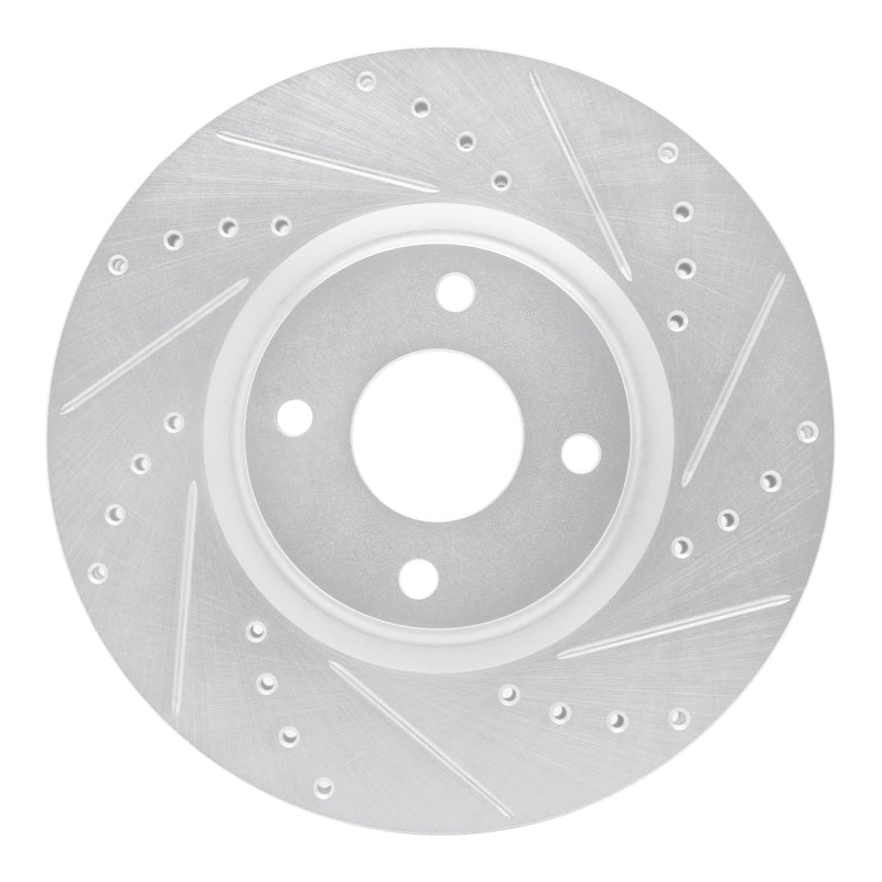 R1 Concepts R1 18-22 Ford Ecosport Front Right Drilled & Slotted Silver Brake Rotor