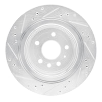 R1 Concepts R1 2002-2010 Saab 9-5 Rear Right Drilled & Slotted Silver Brake Rotor