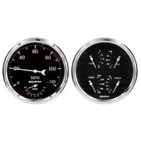 AutoMeter Auto Meter Old Tyme Black Quad & Tach/Speedo 5in. - 2 Pc.
