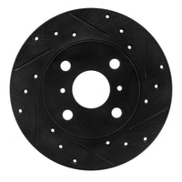 R1 Concepts R1 83-90 Toyota Tercel Front Right Drilled & Slotted Black Brake Rotor