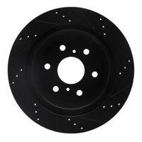 R1 Concepts R1 07-20 Cadillac Escalade Rear Left Drilled & Slotted Black Brake Rotor