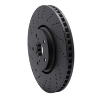 R1 Concepts R1 07-11 Lexus GS350 Left Front Drilled Black Brake Rotor