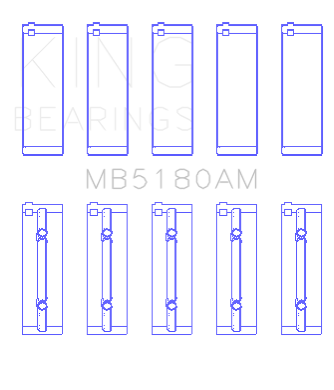 King Engine Bearings Renault R9/R11 (Size +0.50mm) Main Bearing Set