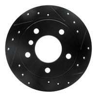 R1 Concepts R1 95-99 BMW 318TI Rear Right Drilled & Slotted Black Brake Rotor