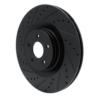 R1 Concepts R1 16-18 Ford Focus Front Left Drilled & Slotted Black Brake Rotor