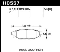 Hawk Performance Hawk 08 WRX Rear HP+ Street Brake Pads