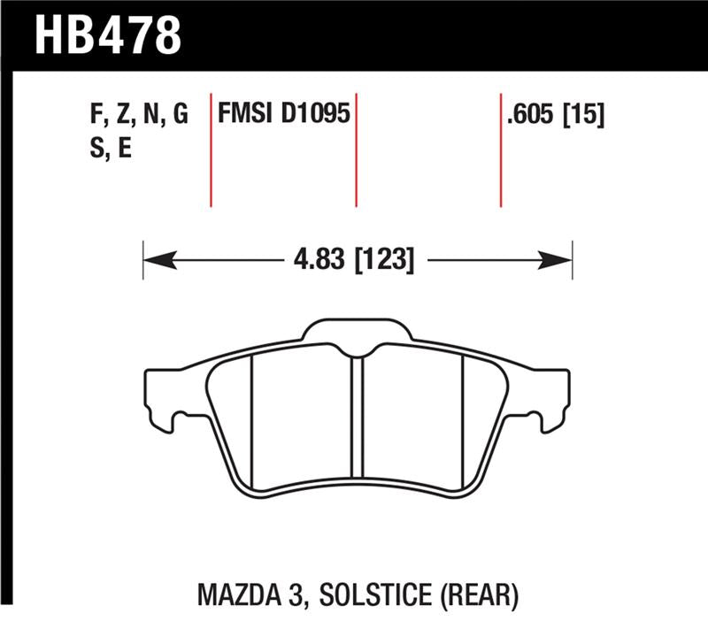 Hawk Performance Hawk 13-14 Ford Focus ST / Mazda/ Volvo DTC-60 Race Rear Brake Pads