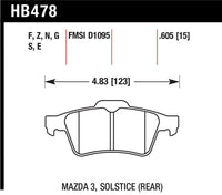 Hawk Performance Hawk 13-14 Ford Focus ST / Mazda/ Volvo DTC-60 Race Rear Brake Pads