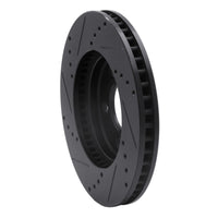 R1 Concepts R1 05-10 Ford Mustang Front Right Drilled & Slotted Black Brake Rotor