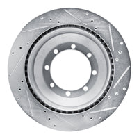 R1 Concepts R1 08-19 Ford E-350 Super Duty Rear Left Drilled & Slotted Silver Brake Rotor