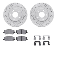 R1 Concepts R1 14-18 Kia Forte Koup Front Drill/Slot Carbon Coated Rotor Set w/Optimum Pads