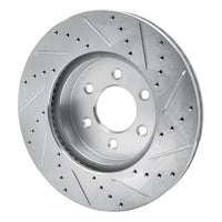 R1 Concepts R1 03-03 Dodge Durango Front Left Drilled & Slotted Silver Brake Rotor