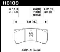 Hawk Performance Hawk AP Racing Alcon DTC-60 Race Brake Pads