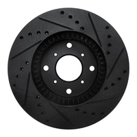 R1 Concepts R1 92-96 Honda Prelude Front Left Drilled & Slotted Black Brake Rotor