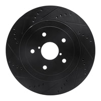 R1 Concepts R1 05-07 Subaru Impreza Rear Left Drilled & Slotted Black Brake Rotor