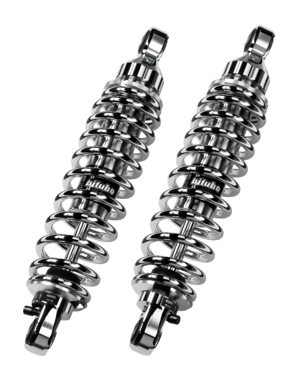 Bitubo Suspension Bitubo WME0 Twinshocks Adjustable: Spring Preload, Rebound, Length 326mm, Chrome Edition