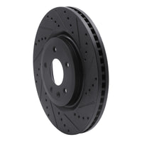 R1 Concepts R1 11-19 Ford Explorer Front Right Drilled & Slotted Black Brake Rotor