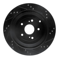 R1 Concepts R1 09-17 Suzuki Grand Vitara Rear Left Drilled & Slotted Black Brake Rotor