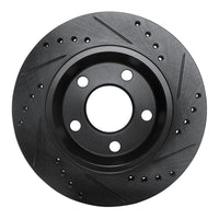 R1 Concepts R1 85-91 Audi 5000CS Turbo Quattro Rear Left Drilled & Slotted Black Brake Rotor