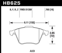 Hawk Performance Hawk 2001-2010 Audi S3 European HPS 5.0 Front Brake Pads
