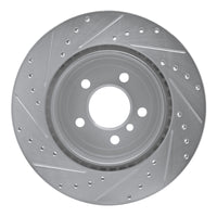 R1 Concepts R1 11-16 BMW 528I Rear Right Drilled & Slotted Silver Brake Rotor