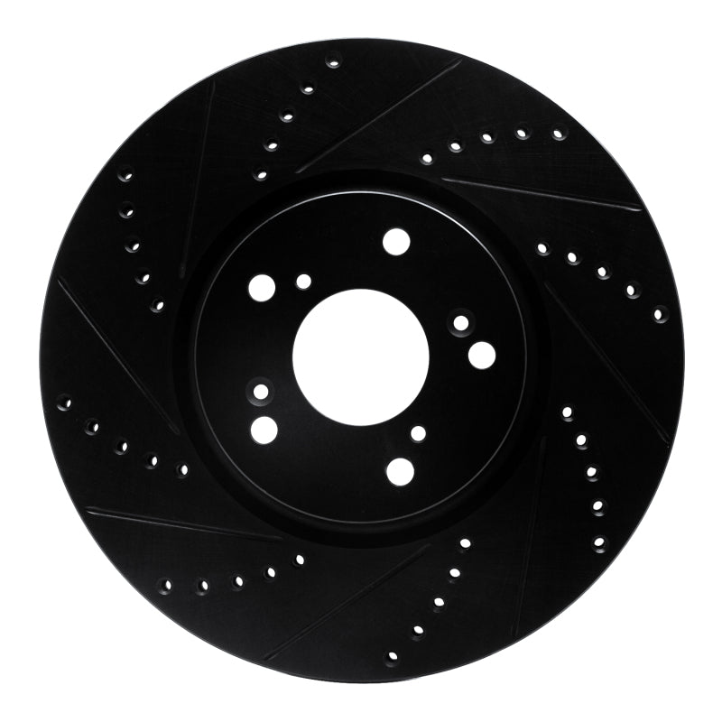 R1 Concepts R1 04-08 Acura TL Front Left Drilled & Slotted Black Brake Rotor