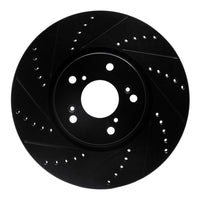 R1 Concepts R1 04-08 Acura TL Front Left Drilled & Slotted Black Brake Rotor