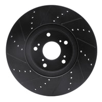 R1 Concepts R1 04-08 Acura TL Front Right Drilled & Slotted Black Brake Rotor