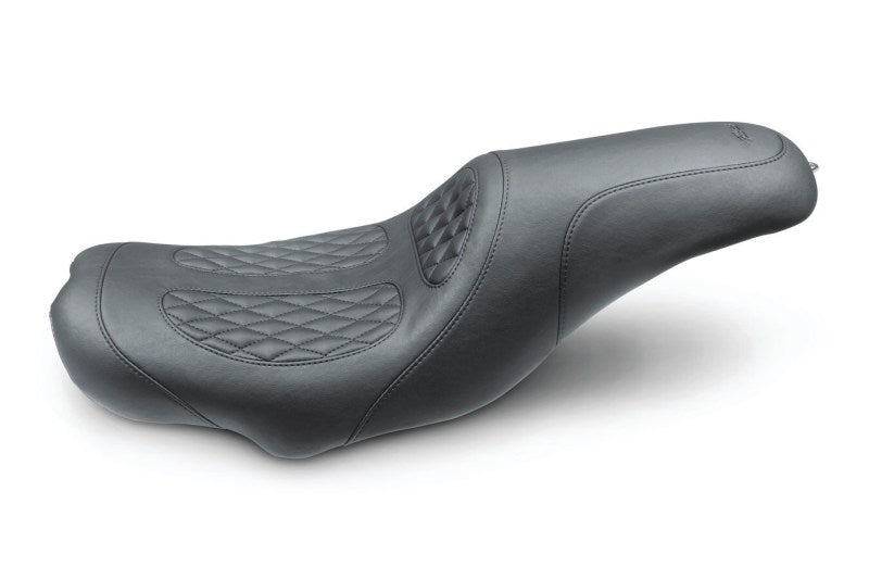 Mustang Motorcycle Mustang 08-20 Harley Electra Glide,Rd Glide,Rd King Tripper Fastback 1PC Seat w/Diam Stitch- Black