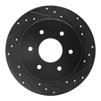 R1 Concepts R1 04-15 Infiniti QX56 Rear Right Drilled & Slotted Black Brake Rotor