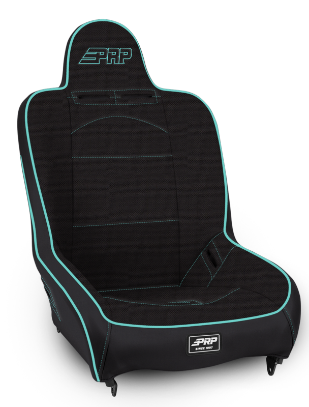PRP Seats PRP Premier High Back Suspension Seat- Black/Teal Tweed
